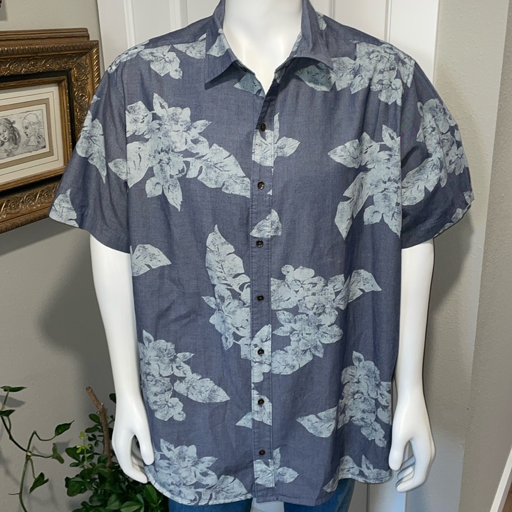 Society of One Men's Blue Floral Shirt